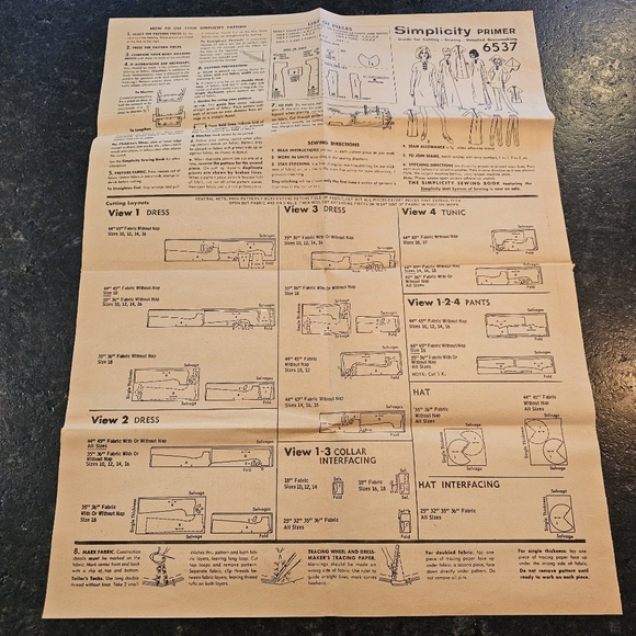 Vtg '66 Simplicity Cheongsam dress/tunic, pants & hat pattern #6537 size 14 - Picture 3 of 11